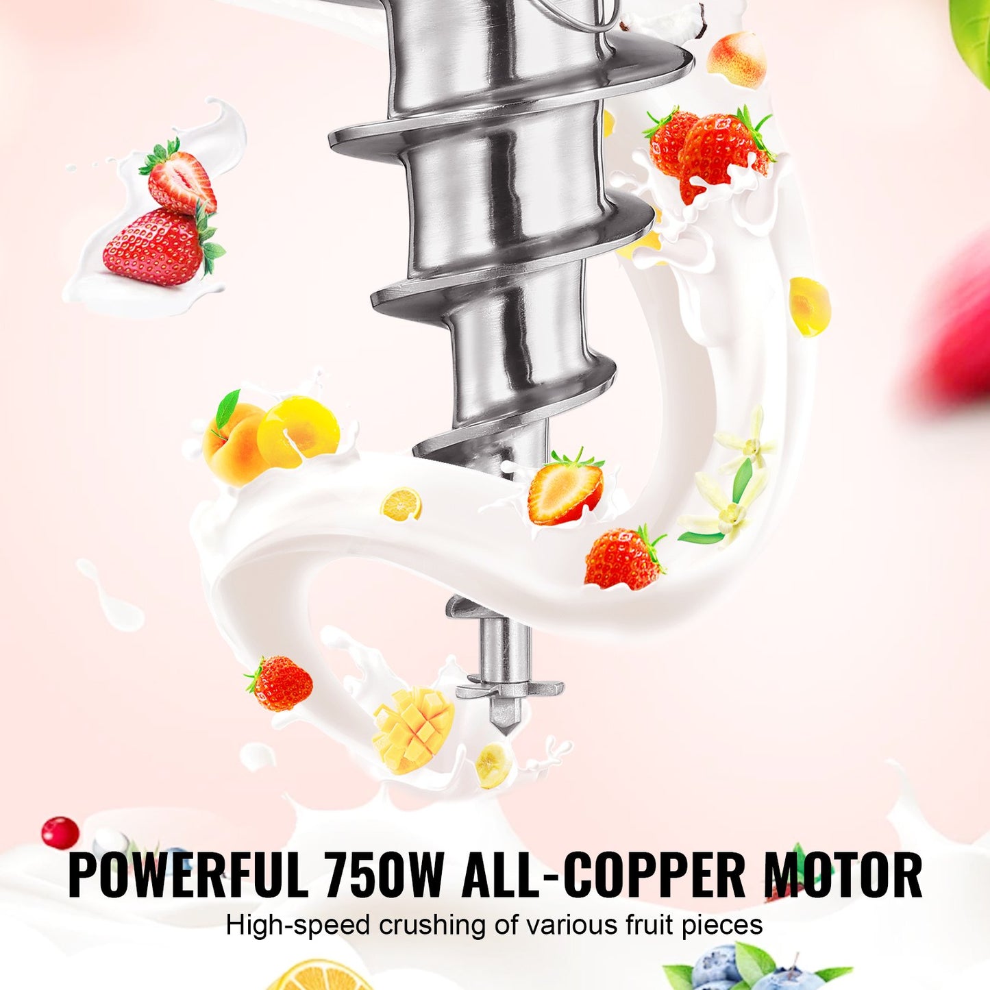 Ice Cream Blender 750W Ice Cream Mixer Stir Machine 304 Stainless Steel
