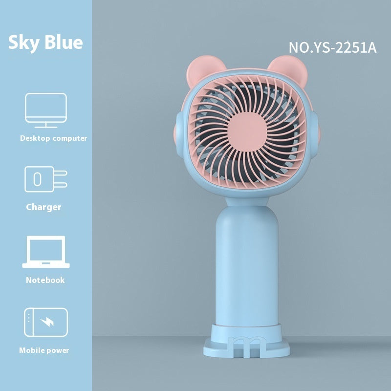 Portable Handheld USB Mini Cartoon Rechargeable Small Fan
