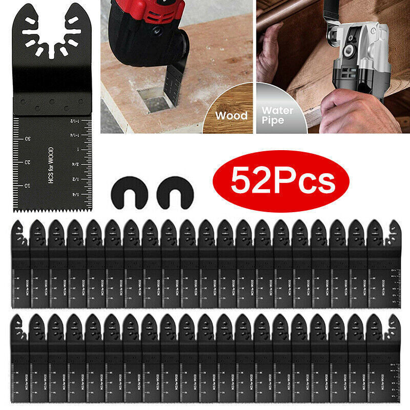 52PCS Oscillating Multi Tool Blade Saw Blades Wood Metal Cutter For Fein