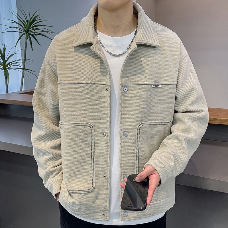 Mens Stylish Lapel Jacket A Versatile Outerwear Top