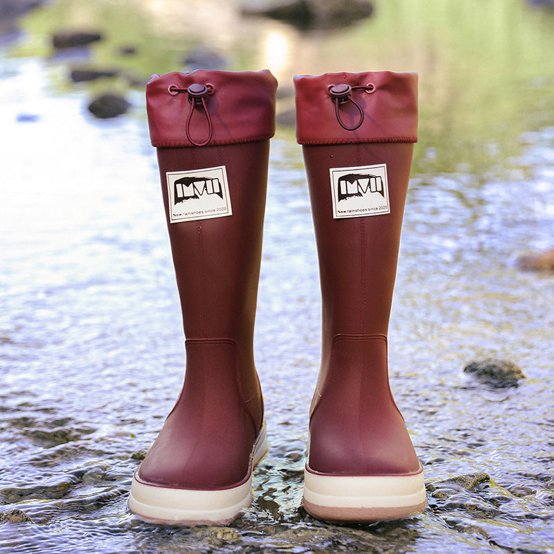 Couple Platform High Tube Outdoor Camping Rain Boots Waterproof Non-slip Rain Boots