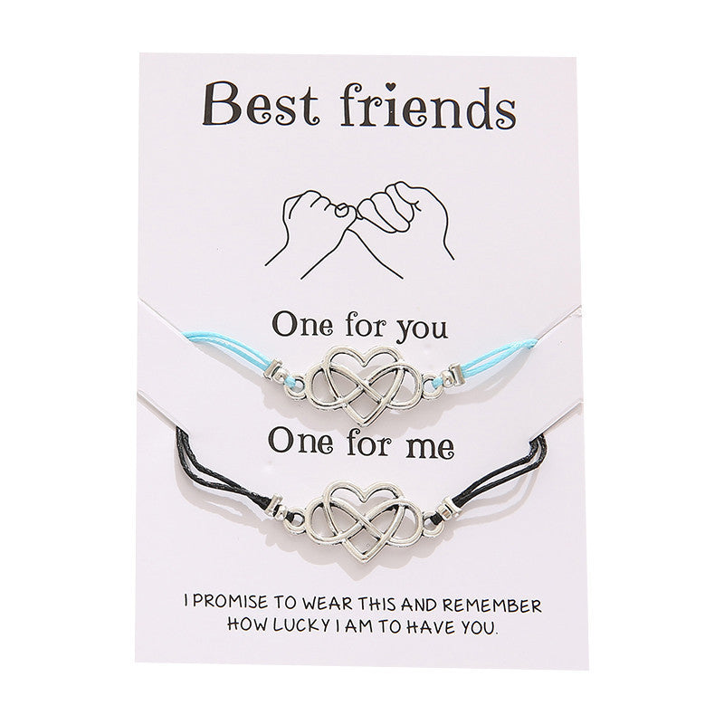 Cross-border Best-selling Best Friendship Card Bracelet Simple Personality Love 8 Character Couple Bracelet Jewelry