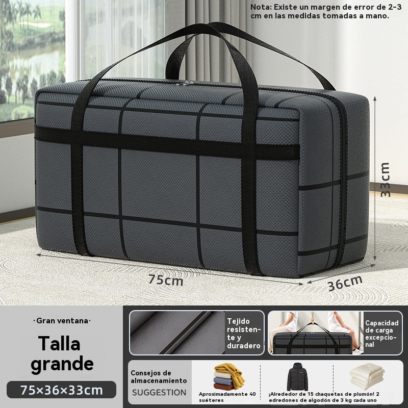 Portable Handle Clothes Storage Bin, Large Capacity Organizer Bag For Clothing & Quilts, Perfect For School & Moving Luggage