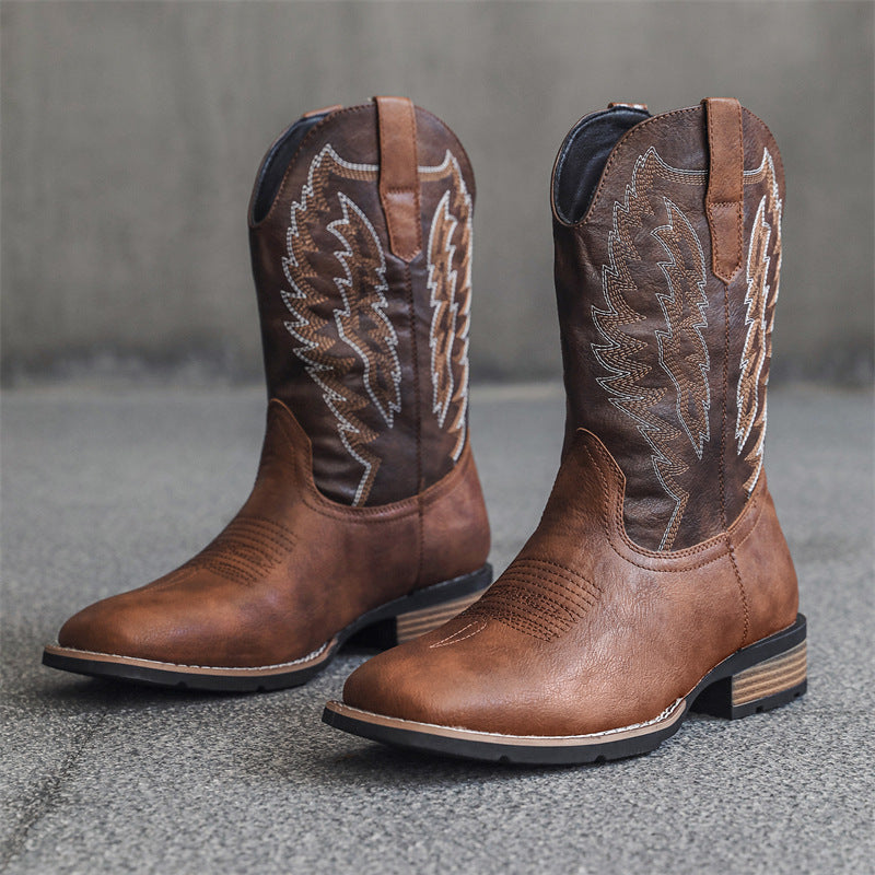 Western Denim Boots Fashion Embroidered