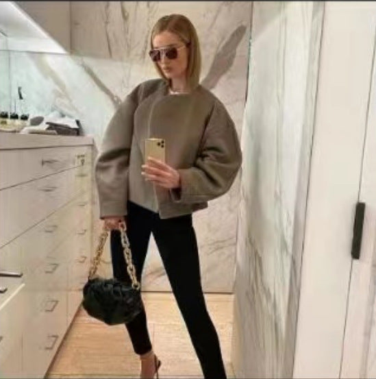 Women's White Cardigan Jacket Cardigan Design Fashion Polo Collar Plus