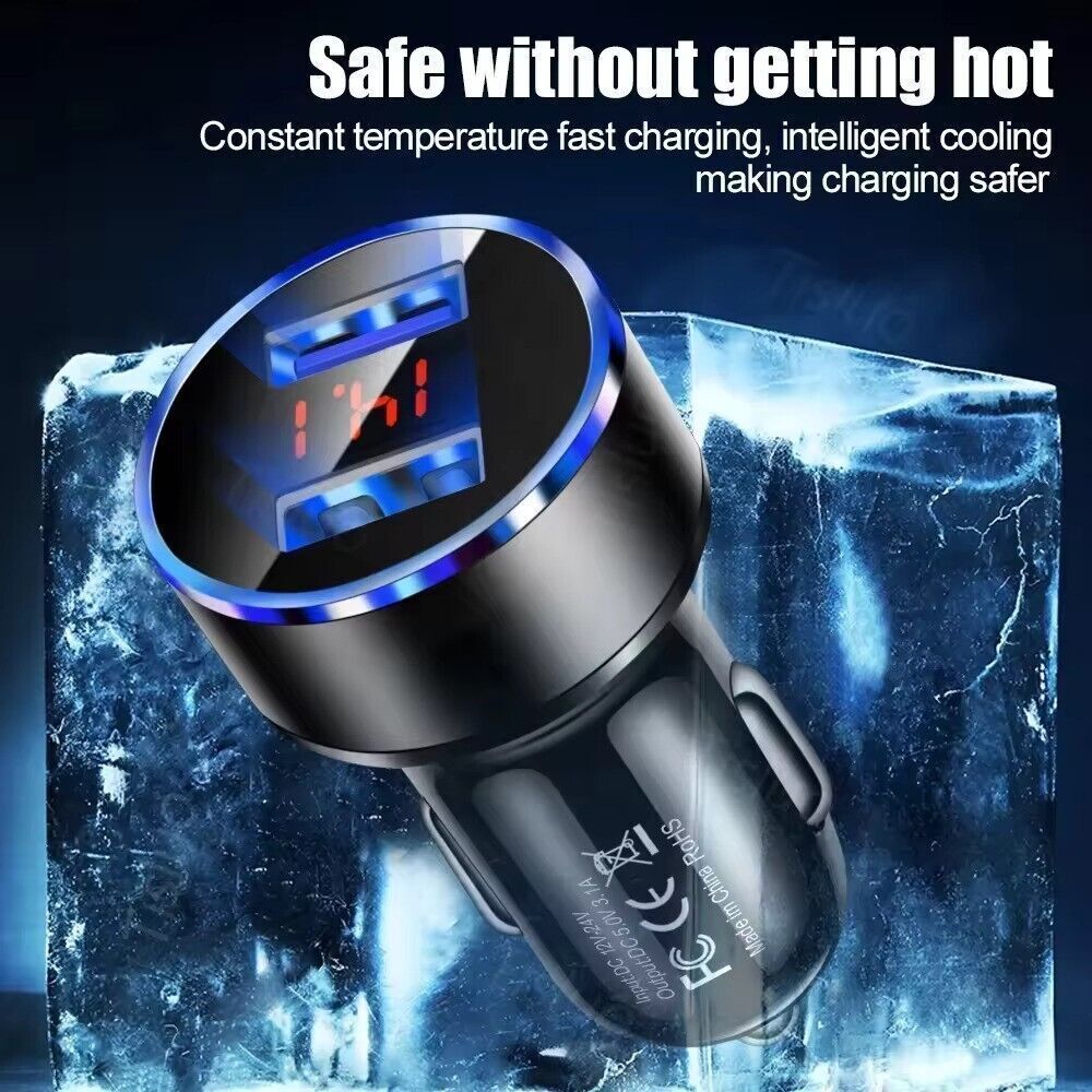 Cigarette Lighter 2 USB Charger Car Car Truck Adapter Mobile Phone Charging Plug