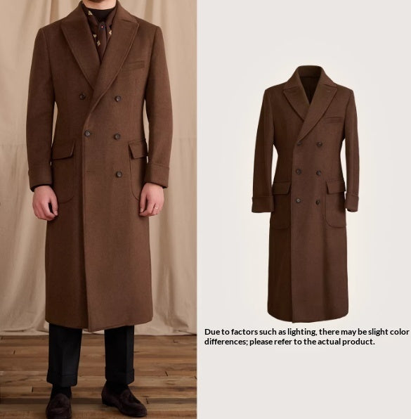 Mens Warm, Knee-Length, Retro, Slim-Fit, Thick Coat