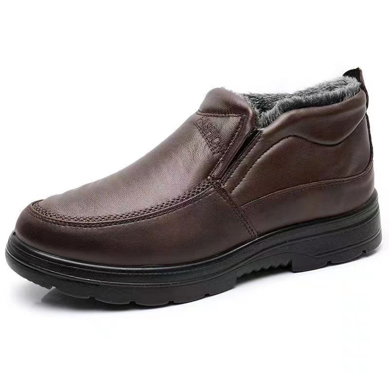 Winter Middle-aged And Elderly Thickened Non-slip Waterproof Fleece-lined Cotton Shoes