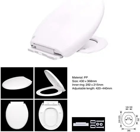 DayPlus Toilet Seat, Soft Close Toilet Seats White with Quick Release, Sturdy Duroplastic Anti-Bacterial Toilet Lid WC Seats