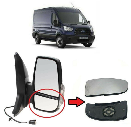1 Pair Lower Door Wing Mirror Glass Left Right For Ford Transit MK8 2014 2020