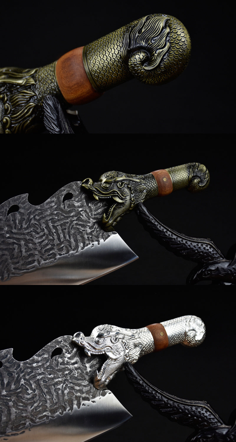 Jiaolong Bone Chopping Knife-Silver Equipment-Retro Equipment