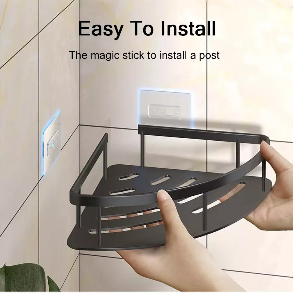 2Pcs Corner Shower Caddy Bathroom Storage Shelf Rack Basket Organiser Tidy Tray