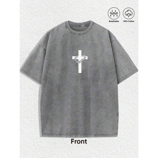 1 PC Religious With Crown Of Thorns Graphic Tee Featuring