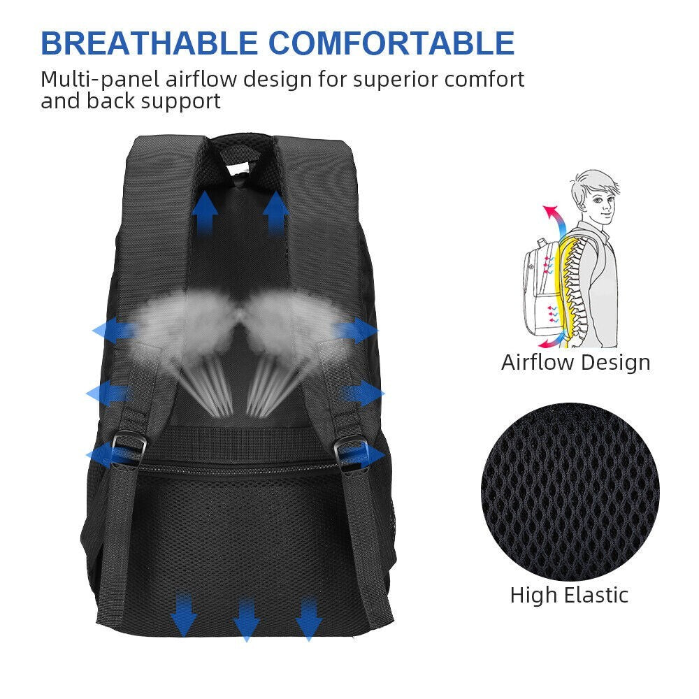 17.3 Men Women Laptop Backpack 40L Large Waterproof Rucksack Travel School Bag