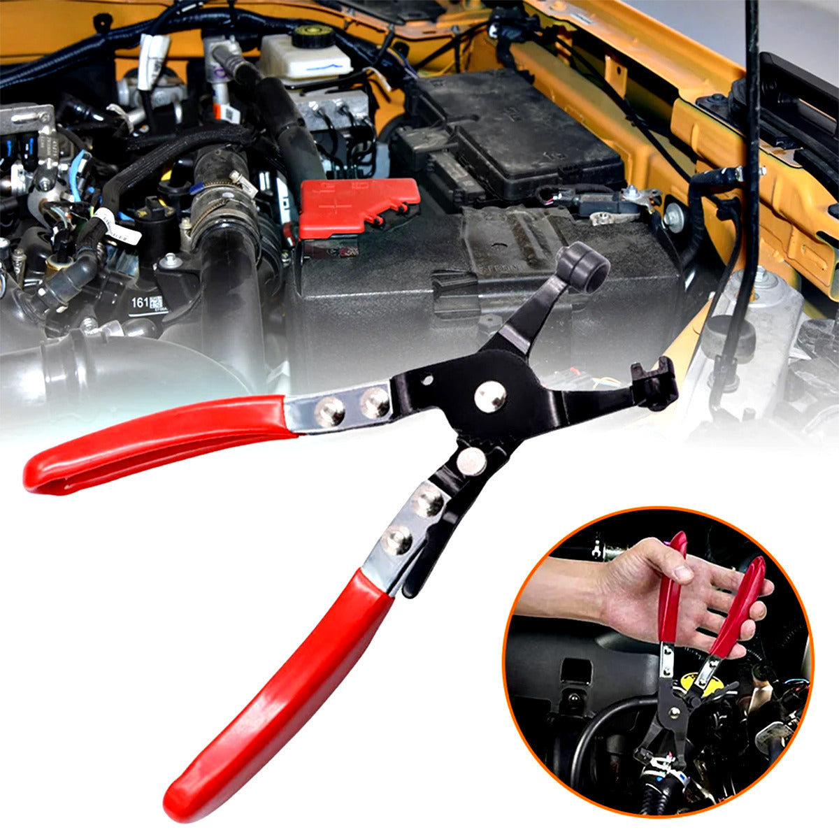 9Pc Hose Clamp Clip Pliers Kit Swivel Jaw Flat Angled Band Tool High Quality
