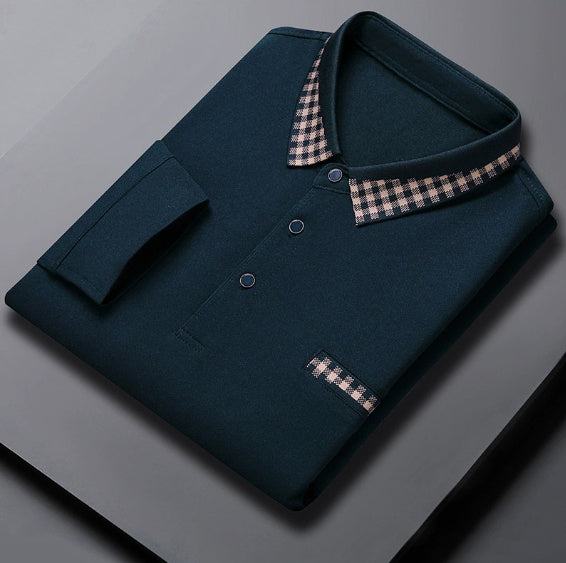 Solid Color Casual Dad Long-t-shirt