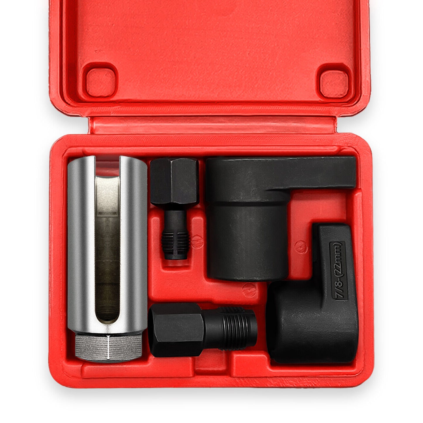5Pcs 22mm Lambda Oxygen Sensor Socket Remove Set Kit Thread Chasers Tool W Case