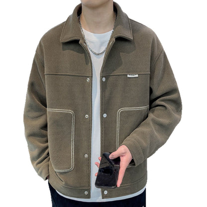 Mens Stylish Lapel Jacket A Versatile Outerwear Top