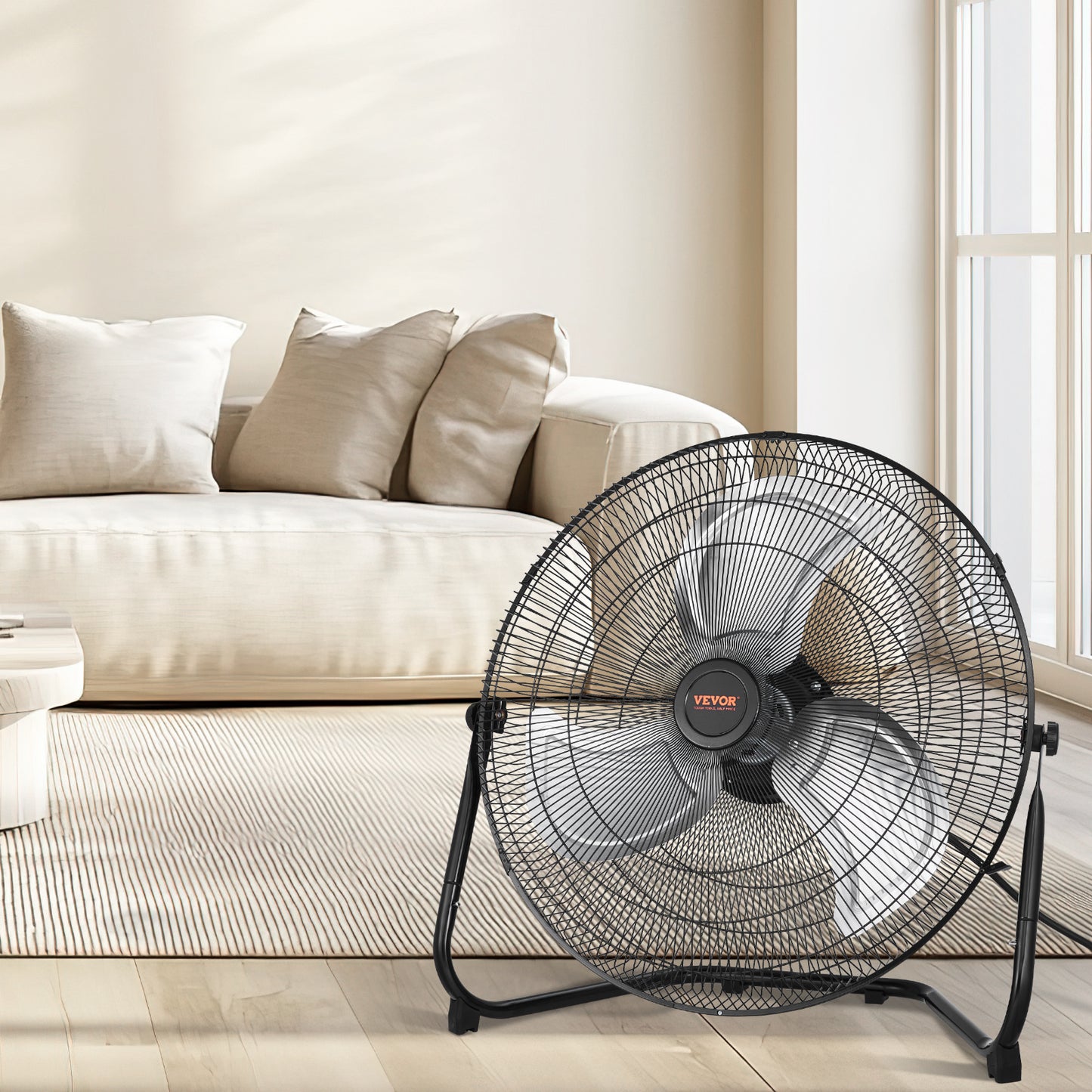 2 PCS 20 In Floor Fan 3 Speeds 360 Adjustable Tilt High-Velocity Industrial Fan