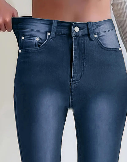 American Retro Brown Straight-leg Denim Pants