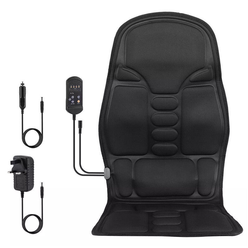 8 Modes Massage Cushion Full Back Car Chair-Seat Pad Mat Neck Heat Massager UK