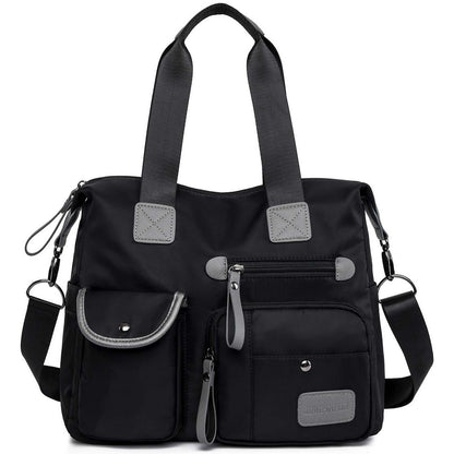 Tote Bag For Women, Multi Pockets Shoulder Handbag, Nurse Bag For Work, Large Cross Body Purse, Fashion Nylon Top Handle Satchel
