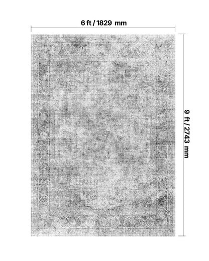 Area Rug, 6 X 9 Ft Large Washable Boho Rug, Non-Slip And Tear-Resistant Soft Carpet, Pet Friendly Bohemian Area Rugs, Indoor Mat For Bedroom, Living Room, Entryway, Gray