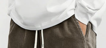 Men's Corduroy Mid-Waist Casual Pants