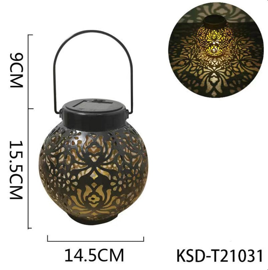2 Pack Outdoor Solar Hanging Lantern Lights Waterproof Outdoor Garden Lawn Lamp
