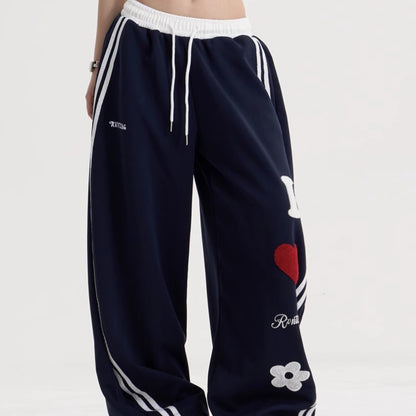 Women's American-style Retro Cleanfit Wide-leg Pants