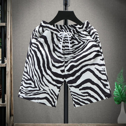 Men's Korean-style Striped Capri Pants