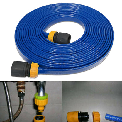 15M Flat Food Grade Water Hose Pipe  Connector For Caravan, Motorhome  Boat UK