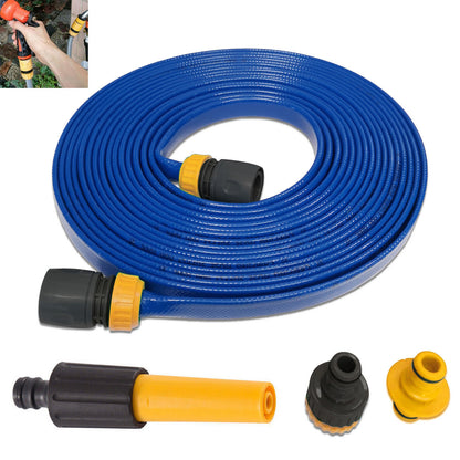 15M Flat Food Grade Water Hose Pipe  Connector For Caravan, Motorhome  Boat UK
