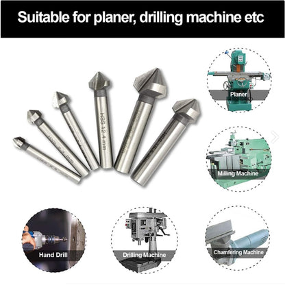 6 Pcs Lower Drill Sink Drill Sink Wood Metal HSS Cone Lower 6.3-20.5 Mm Set