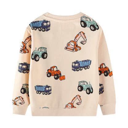 Sweatshirt With An Excavator Design Boys Clothing