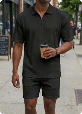 Men's Polo Shirt Casual Short-sleeved Shorts Sports Suit