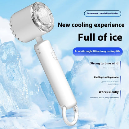 Portable Ice Compress Small Handheld Fan USB Rechargeable Cooling Fan