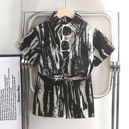 Childrens Set New Style Short-sleeve Shirt And Shorts