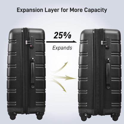 3 Piece Luggage Set Hardside Spinner Suitcase With TSA Lock 20 24 28 Available