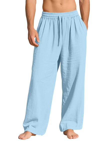 Pocketed Drawstring Solid-color Trendy Business Pants