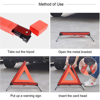 Car Warning Triangle Reflective Emergency Breakdown & High Visibility Vest