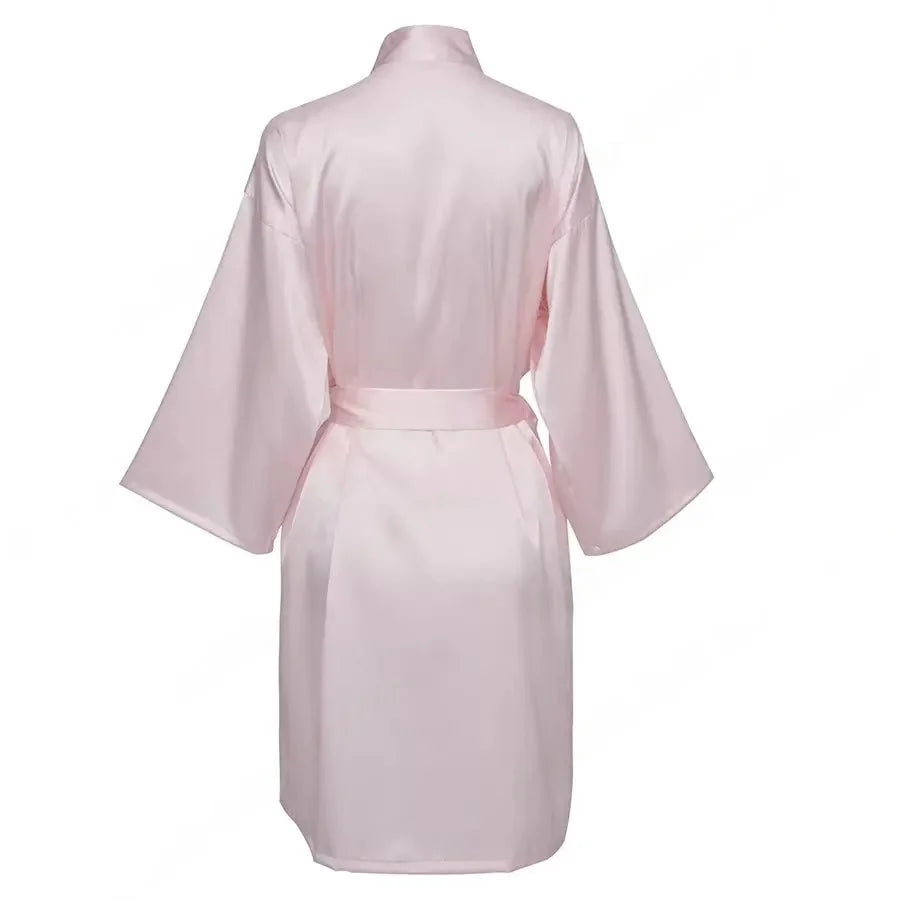 Custom Satin Wedding Bridesmaid Kimono Dressing Gown Bridesmaid Robes Soft Satin & Personalized Wedding/Bachelorette Party Robes