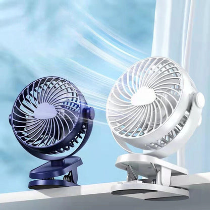 3 Speeds Mini Cooling Fan USB Rechargeable Clip On Desk Baby Stroller Portable
