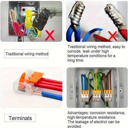 75x For Wago 221 Electrical Connectors Wire Block Clamp Terminal Cable Reusable