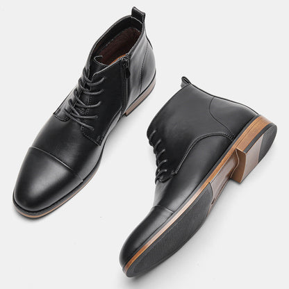 Plus Size Men's Chelsea Boots Inside Zipper Leather Boots
