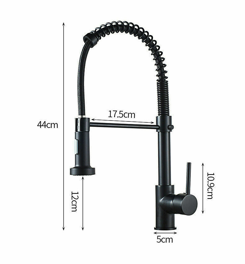 Modern Kitchen Pull Out Mixer Tap Dual Spout Spray Monobloc Sink Chrome Faucet