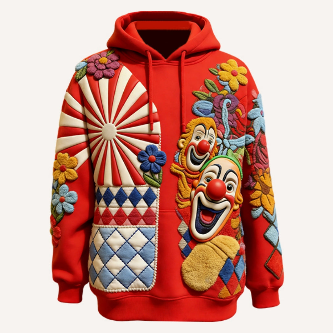 Men's Loose-Fit 3D-Printed Long-Sleeve Hoodie