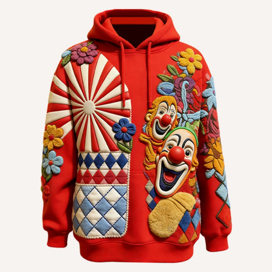 Men's Loose-Fit 3D-Printed Long-Sleeve Hoodie