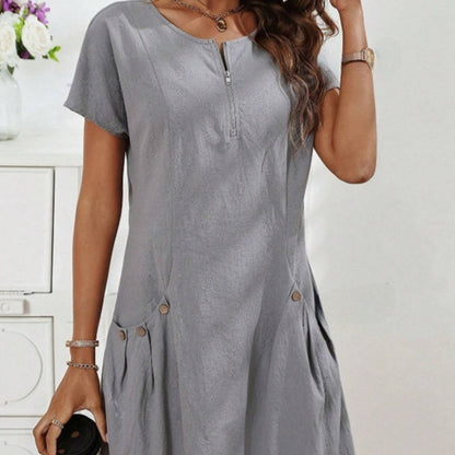 Best Selling Women's Clothes Summer Zipper Collar Dress