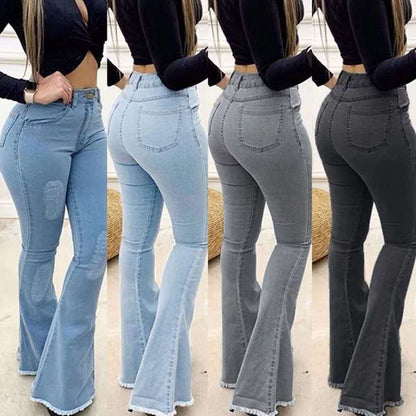 Women Fashion Elastic Ladies Jeans Pants